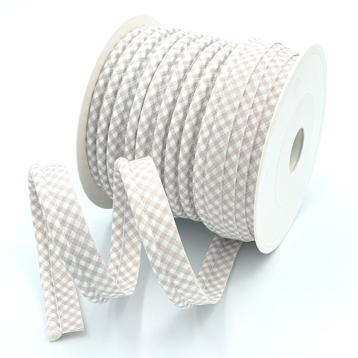 25m Reel of Large Gingham Piping Bias Binding