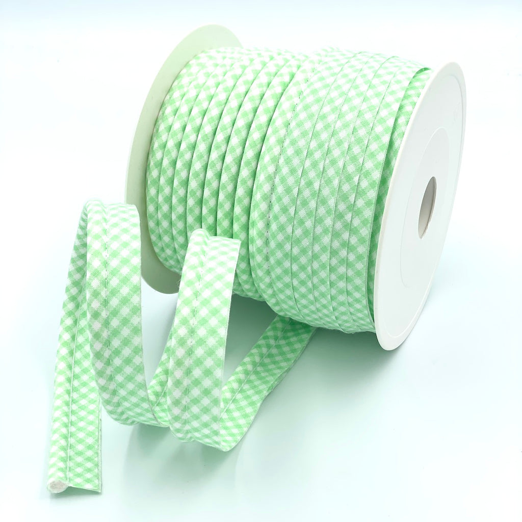 25m Reel of Large Gingham Piping Bias Binding