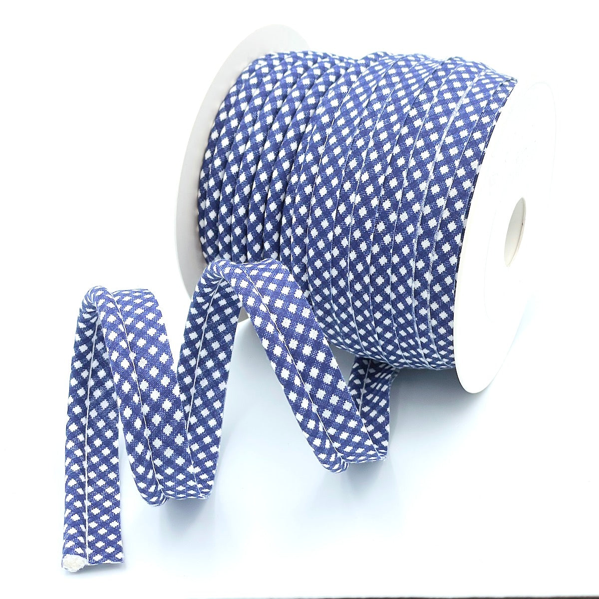 25m Reel of Large Gingham Piping Bias Binding