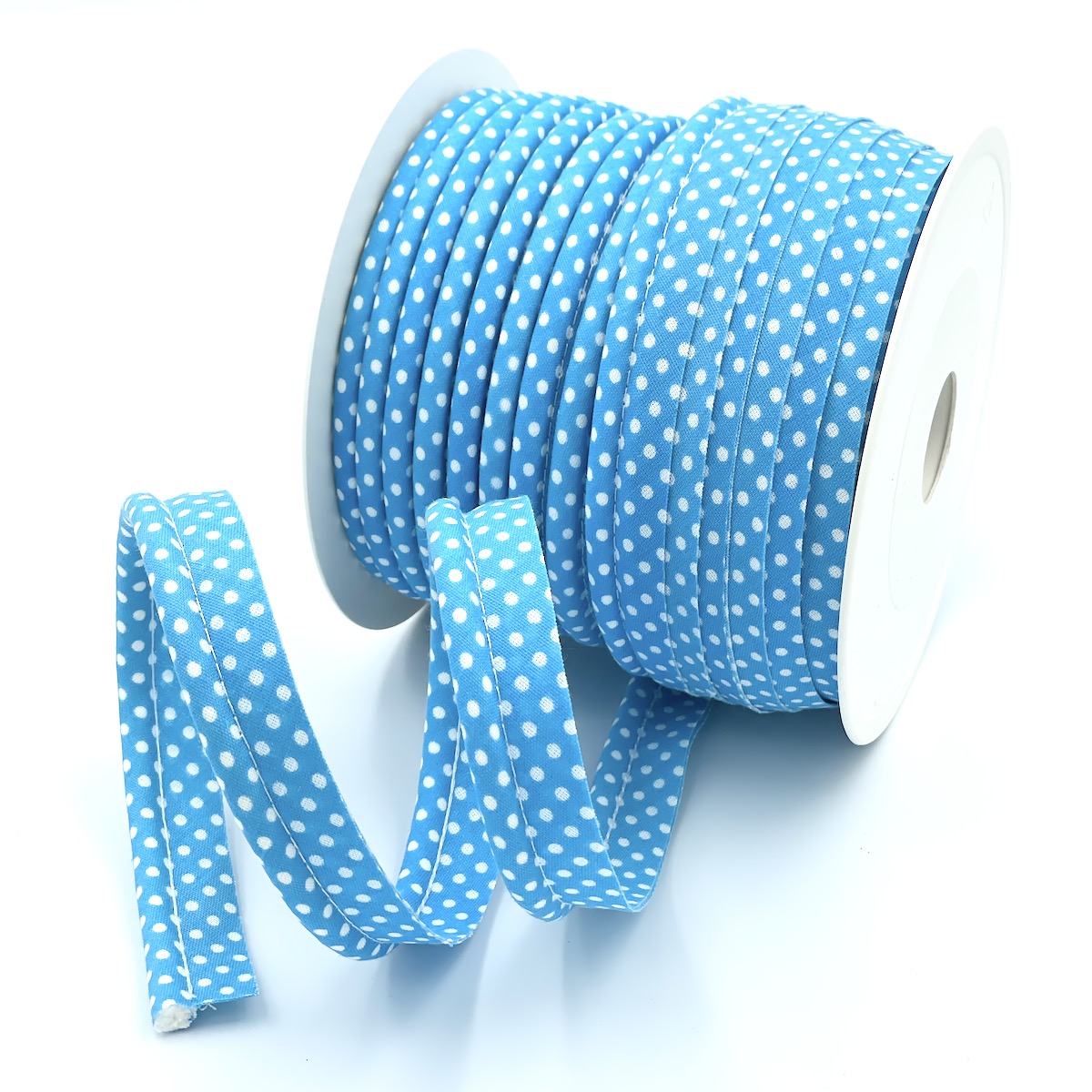 25m Reel of Large Polka Dot Piping Bias Binding