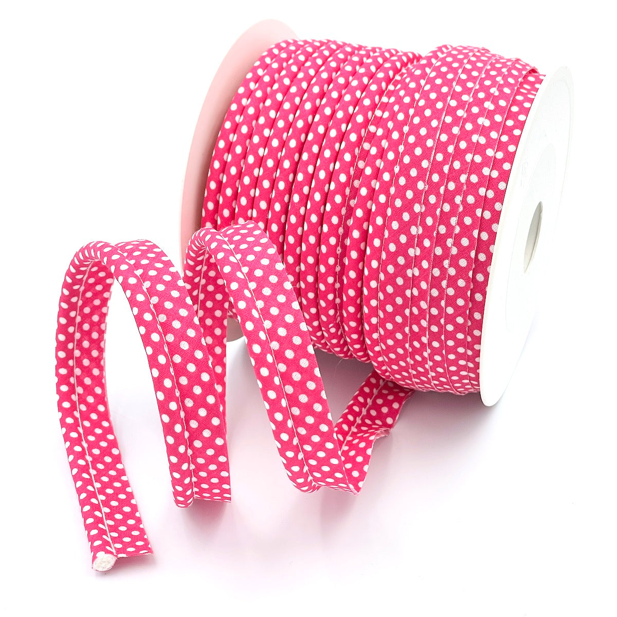 25m Reel of Large Polka Dot Piping Bias Binding