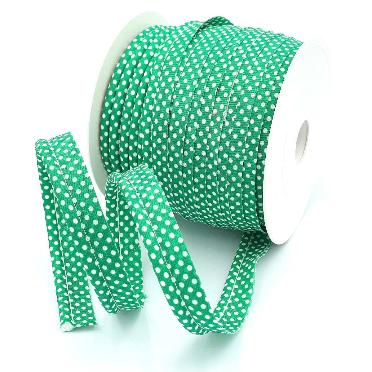 25m Reel of Large Polka Dot Piping Bias Binding