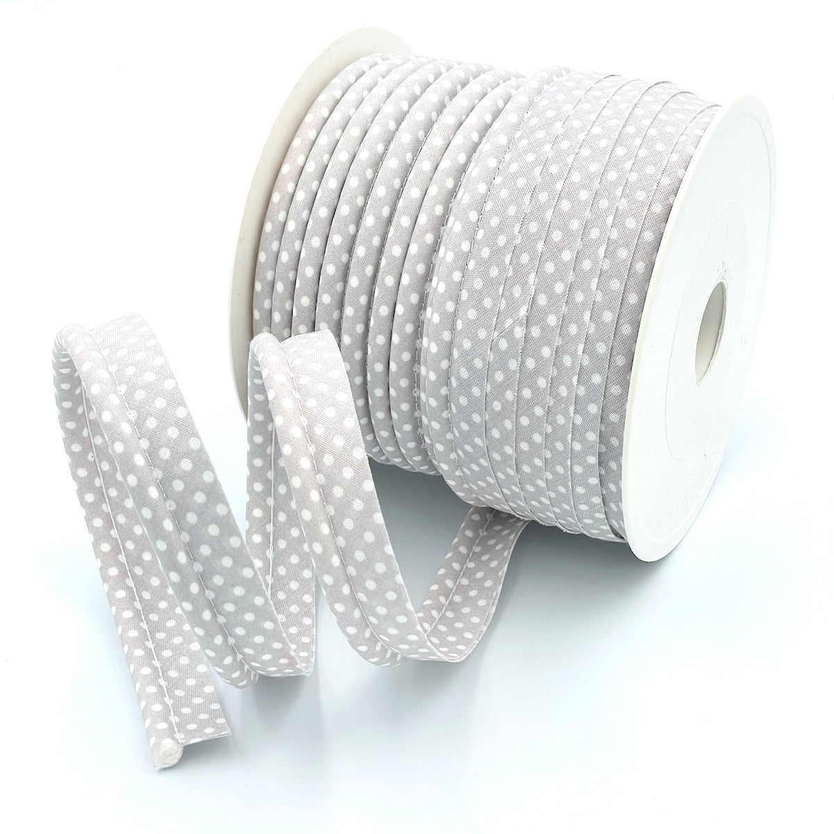 25m Reel of Large Polka Dot Piping Bias Binding