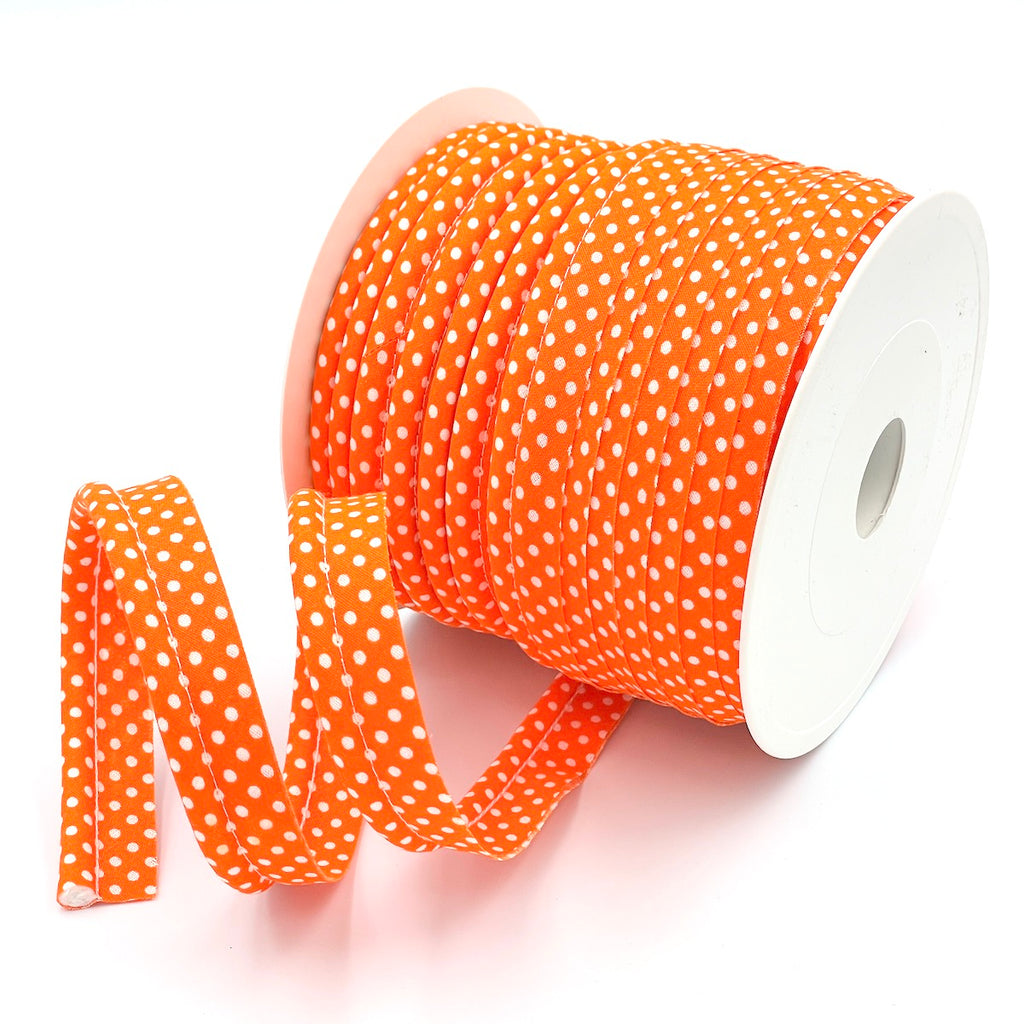 5m Roll of Large Polka Dot Piping Bias Binding
