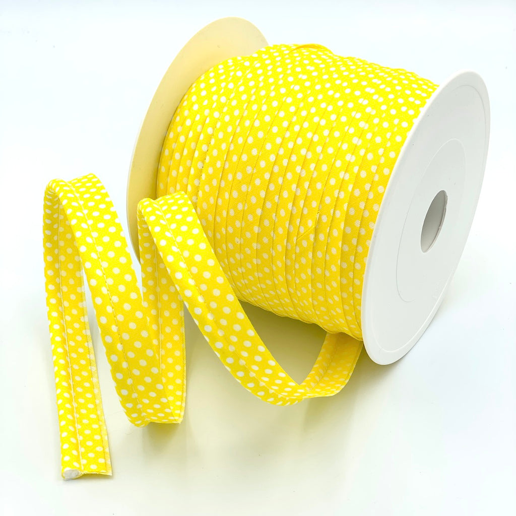5m Roll of Large Polka Dot Piping Bias Binding