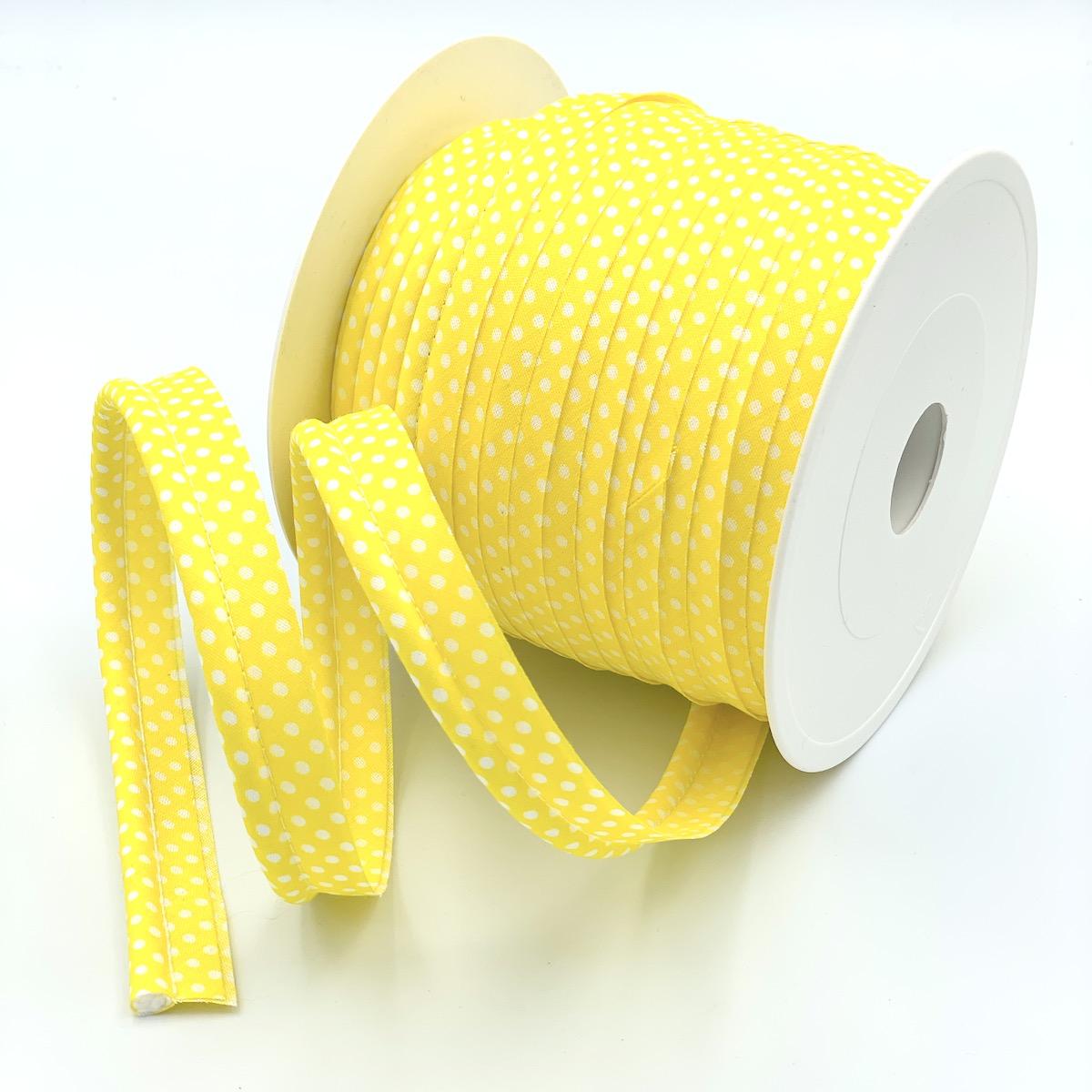 25m Reel of Large Polka Dot Piping Bias Binding