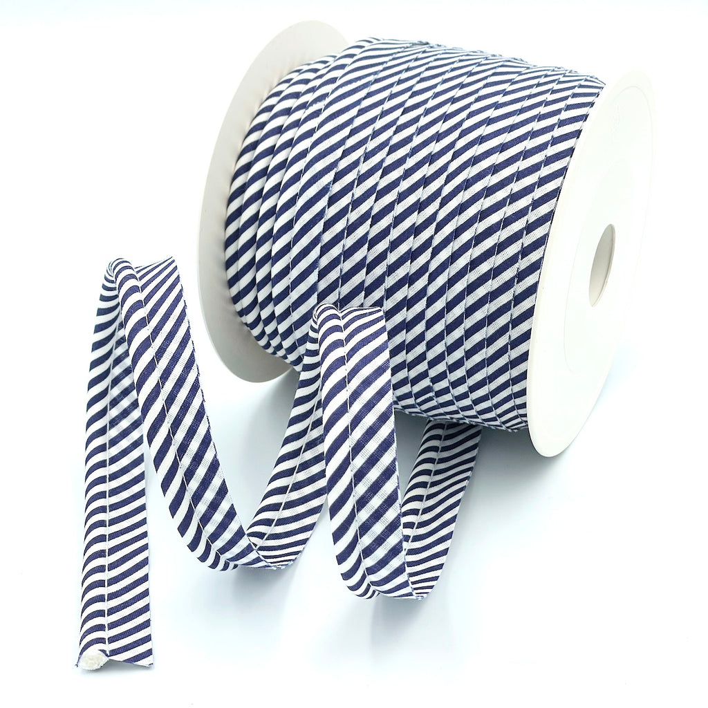25m Reel of Large Stripe Piping Bias Binding