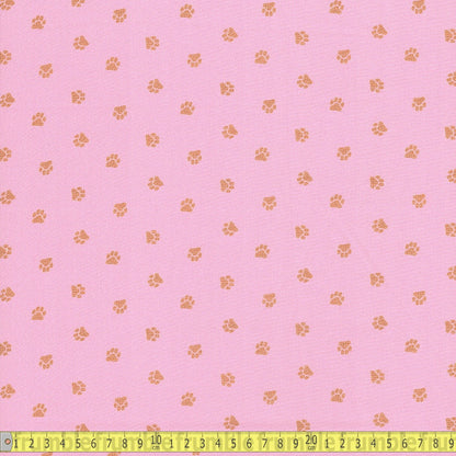 Dear Stella - Dog Days Paws - Pink - Sewing and Dressmaking Fabric