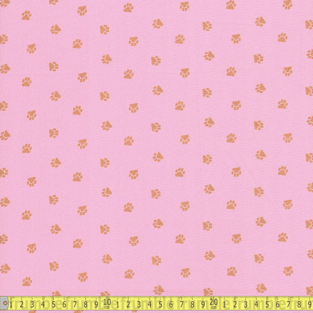 Dear Stella - Dog Days Paws - Pink - Sewing and Dressmaking Fabric