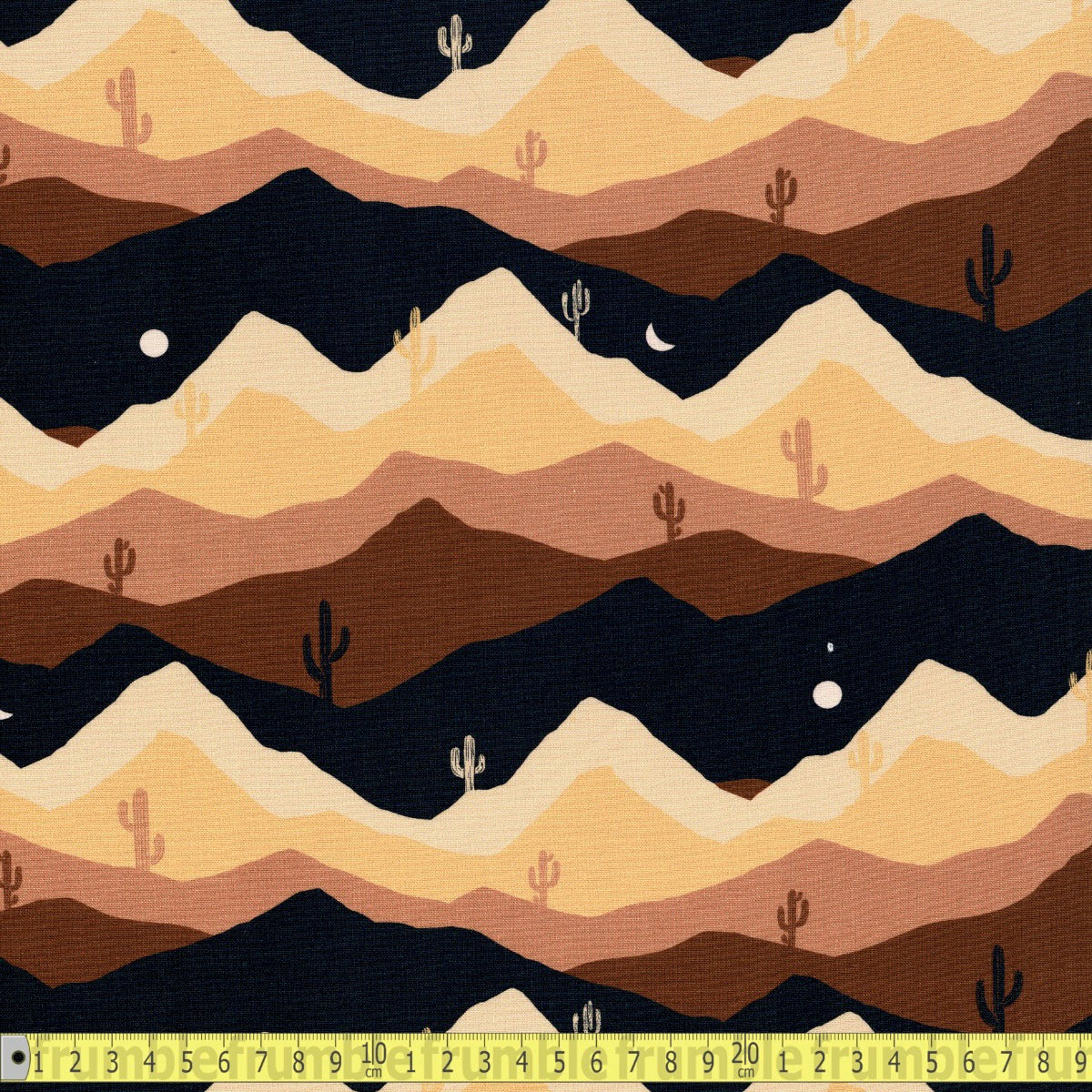 Dear Stella - Full Moon Desert Mountains - Multi - Sewing and Dressmaking Fabric