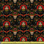 Dear Stella Fabric - Viva La Vida - Day Of The Dead Midnight