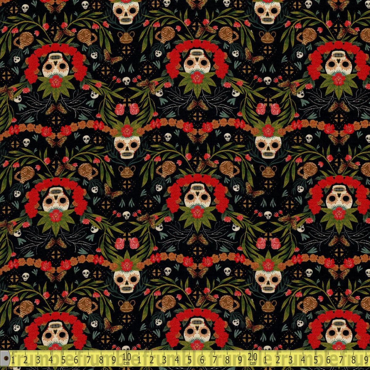 Dear Stella Fabric - Viva La Vida - Day Of The Dead Midnight