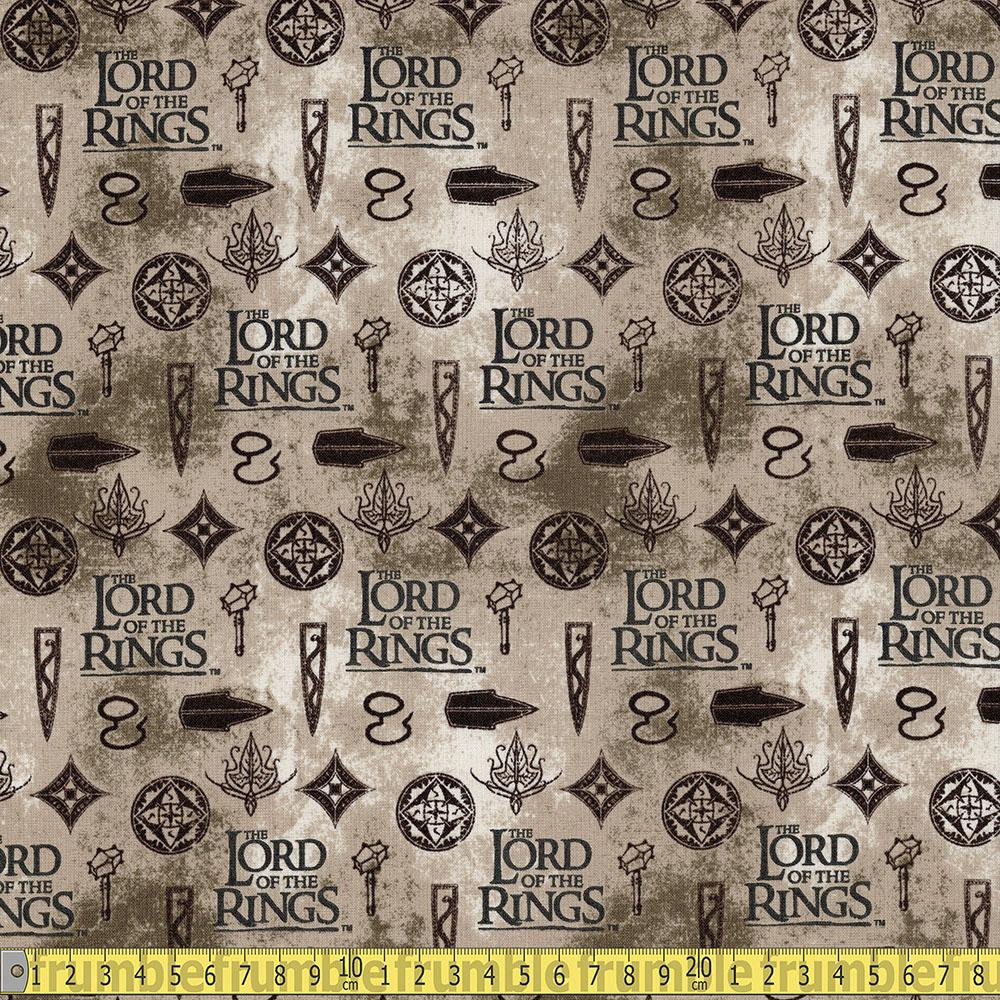 Eugene Textiles - Lord Of The Rings - Icons Taupe Sewing and Dressmaking Fabric