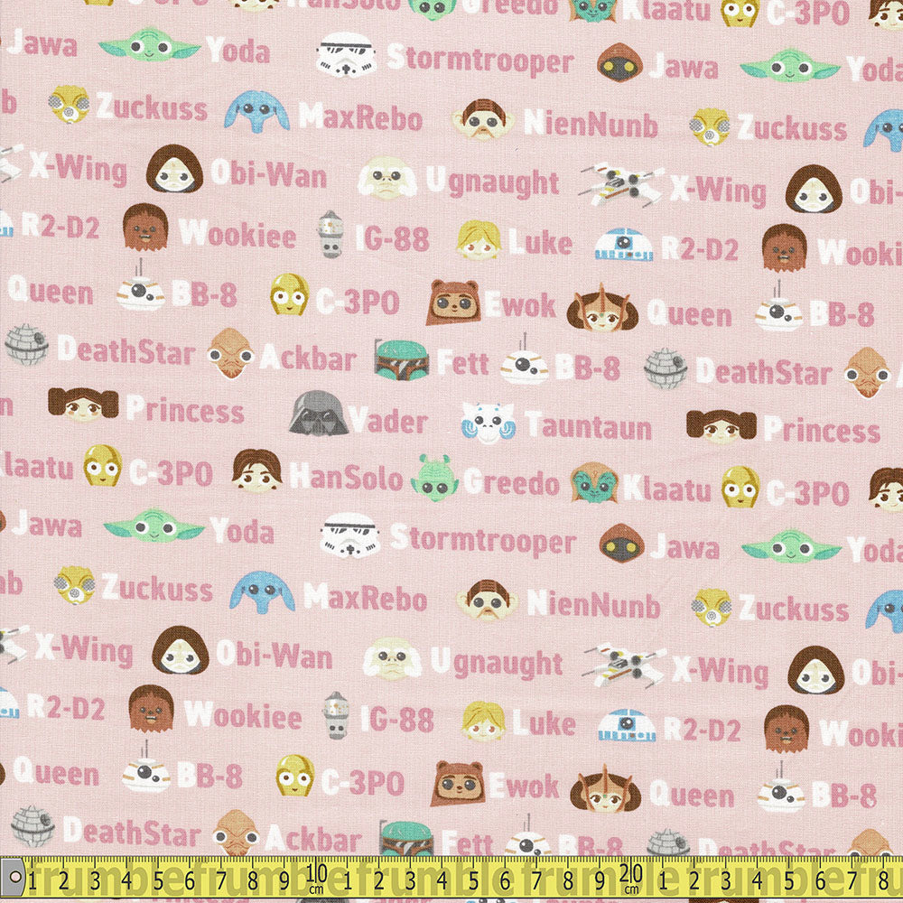 Eugene Textiles - Star Wars - Alphanet Tonal Pink Sewing and Dressmaking Fabric