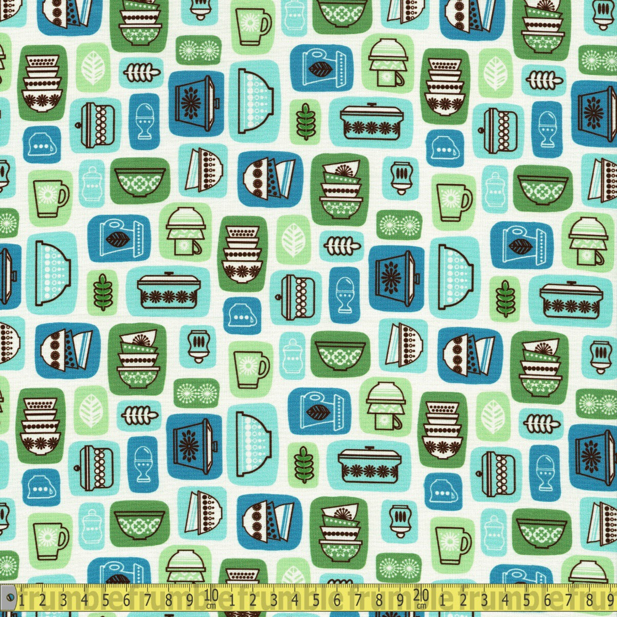 Flea Market Find (Blue) Quilting Fabric by Michael Miller - Sewing and Dressmaking Fabric
