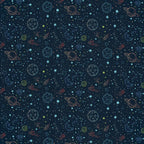 Outer Space Planets & Stars - French Terry Fabric - Navy