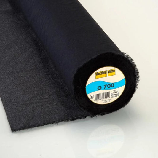 Remnant of G700 Black Woven Cotton Iron On Interlining (80cm)