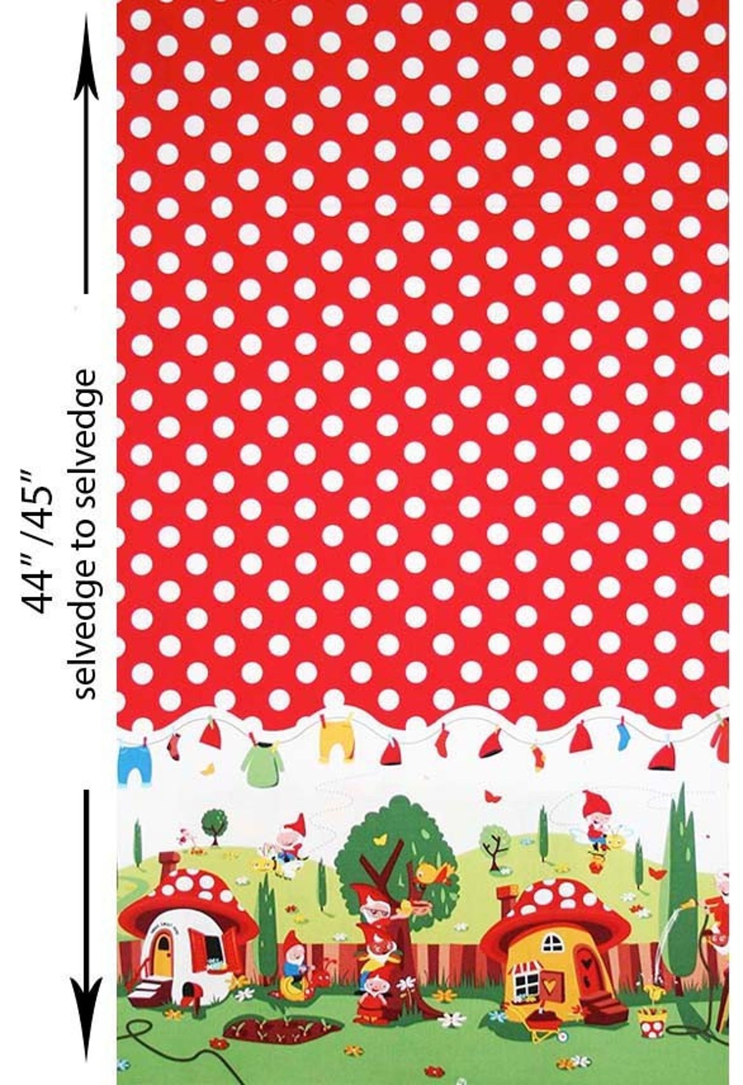 Gnomeville (Red) Quilting Fabric by Michael Miller (Per Metre)