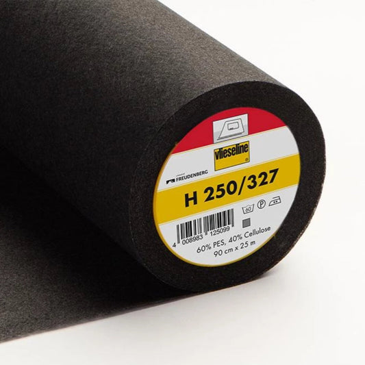 Remnant of H250 Black Medium Fusible Interlining (74cm)