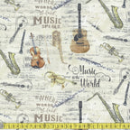 Instruments Sheet Music (Antique) by Timeless Treasures