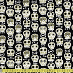 Metallic Bonehead (Black) Quilting Fabric by Michael Miller - Sewing and Dressmaking Fabric