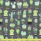 Michael Miller CANVAS - Cactus Hoedown - Grey - Sewing and Dressmaking Fabric