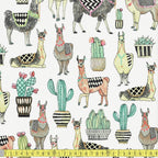Michael Miller CANVAS - Lovely Llamas - White - Sewing and Dressmaking Fabric