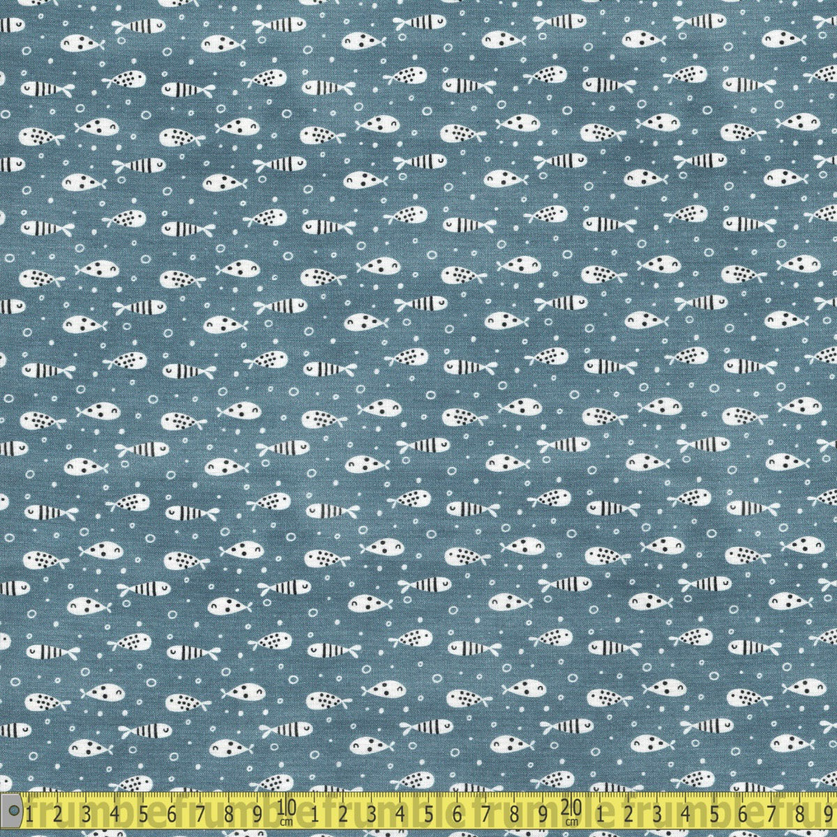 Mini Fish (Blue) Quilting Fabric by Michael Miller - Sewing and Dressmaking Fabric