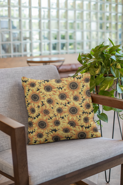 Timeless Treasures - Packed Metallic Sunflowers -Yellow