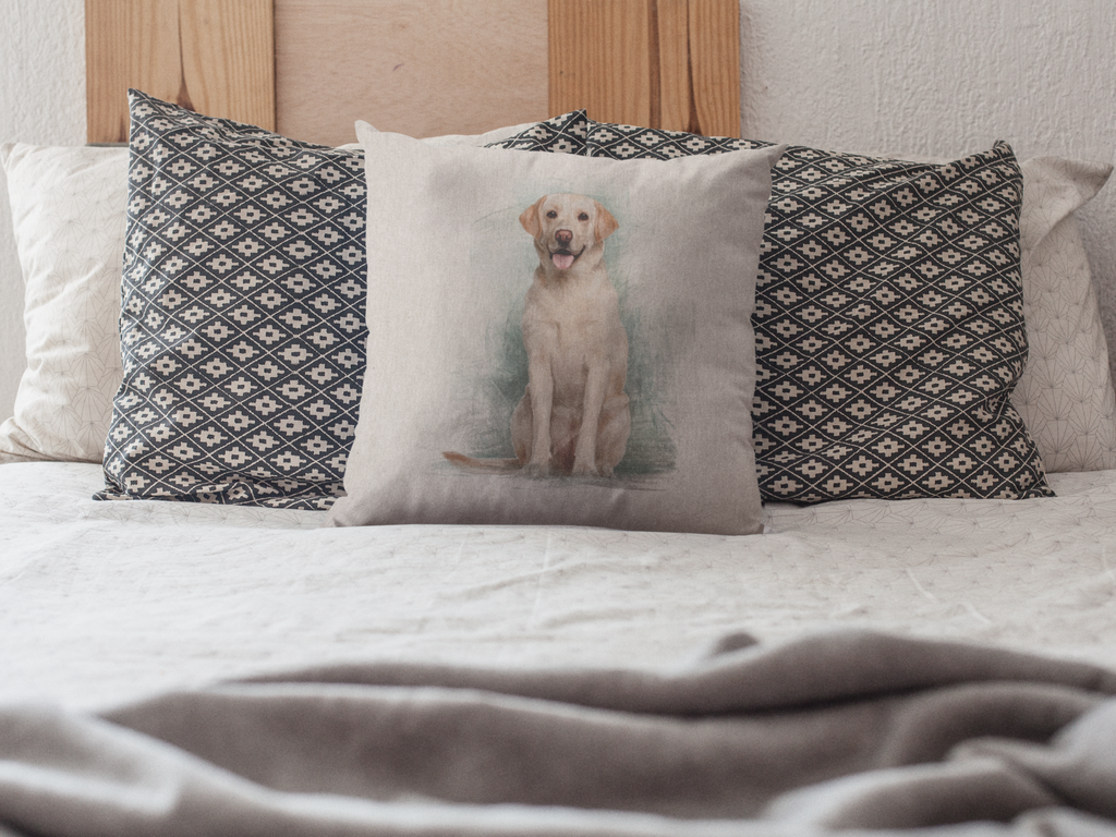 DIY Cushion Panel - Pet Labrador Dog - Linen Look Canvas