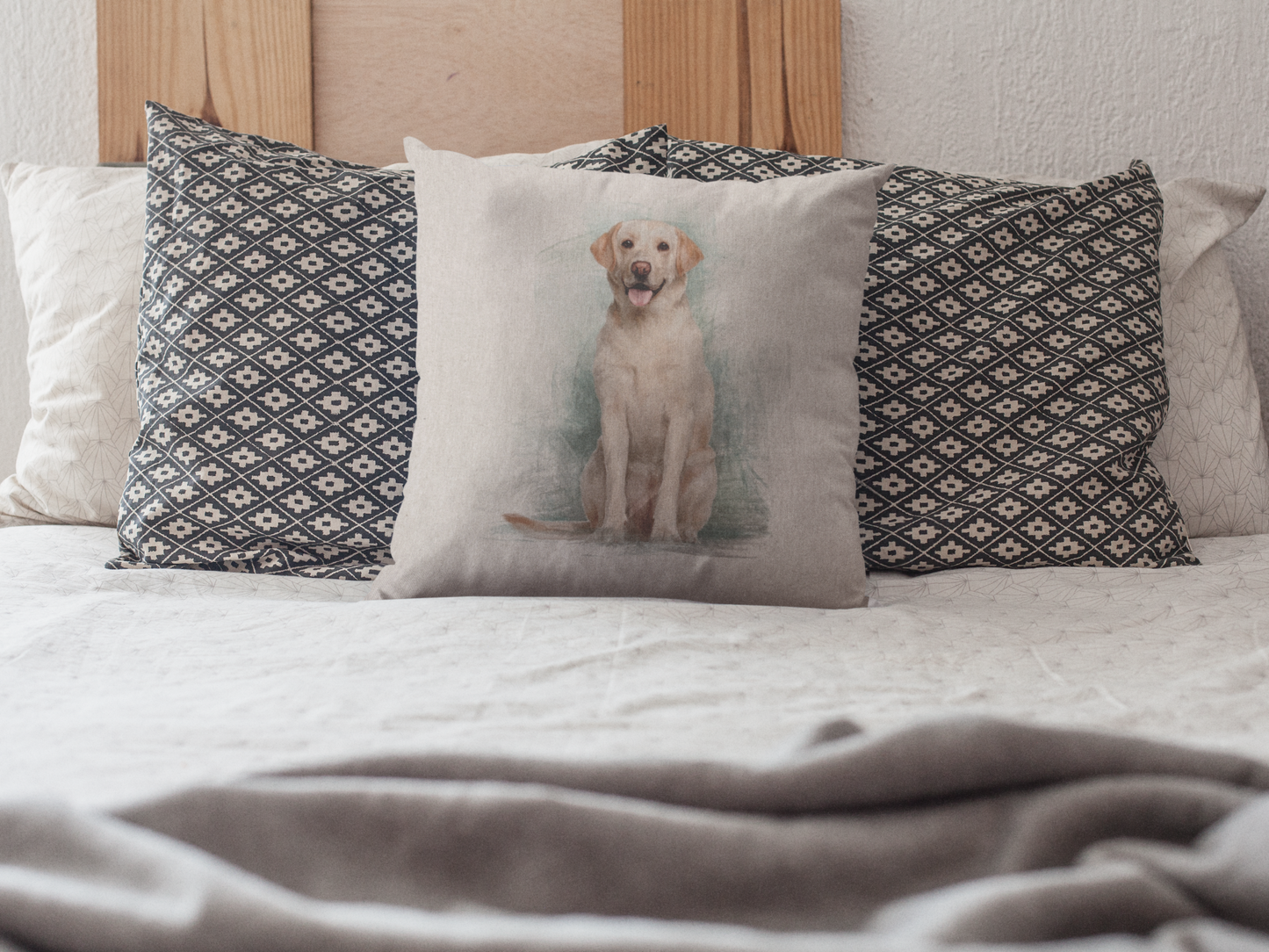 Cushion Panel - Pet Labrador Dog - Linen Look Canvas