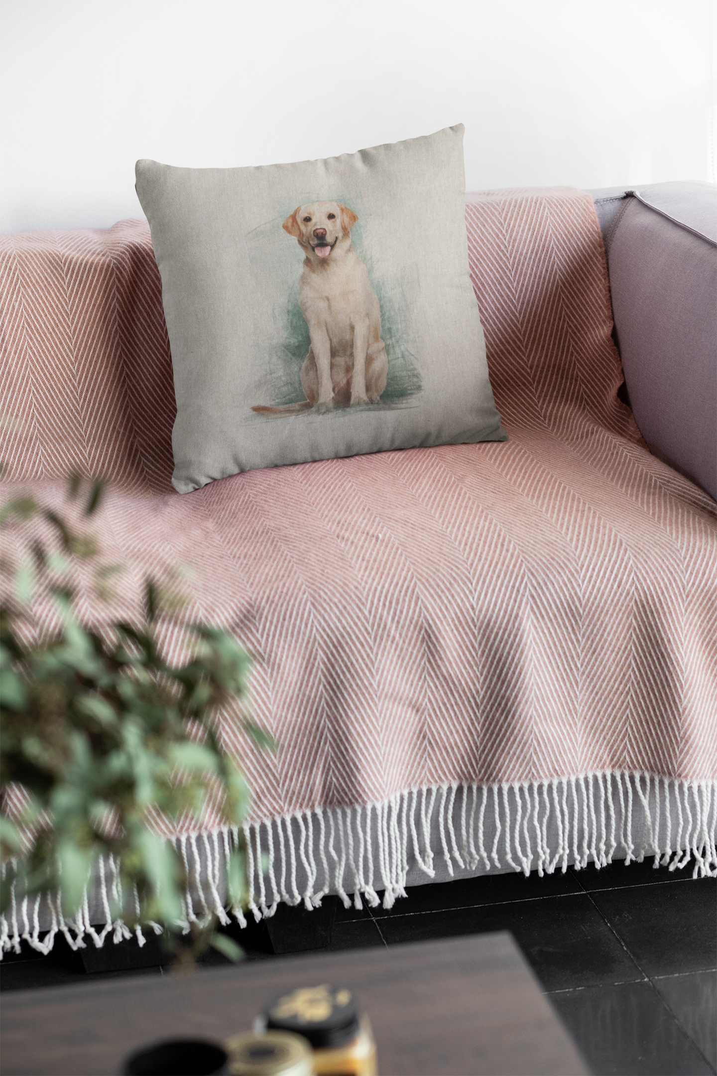 DIY Cushion Panel - Pet Labrador Dog - Linen Look Canvas