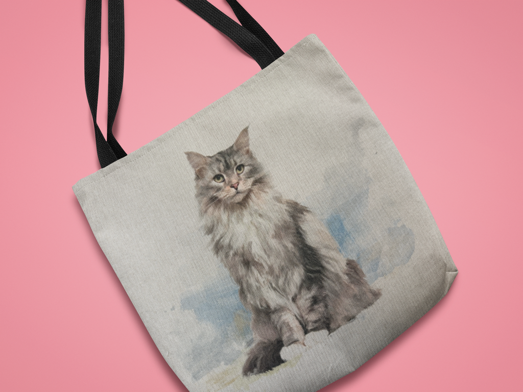 DIY Cushion Panel - Pet Fluffy Cat - Linen Look Canvas