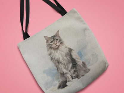 Cushion Panel - Pet Fluffy Cat - Linen Look Canvas