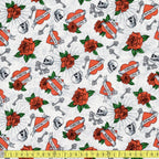 Northcott Fabrics - Till Death Us Do Part Hearts - White - Sewing and Dressmaking Fabric
