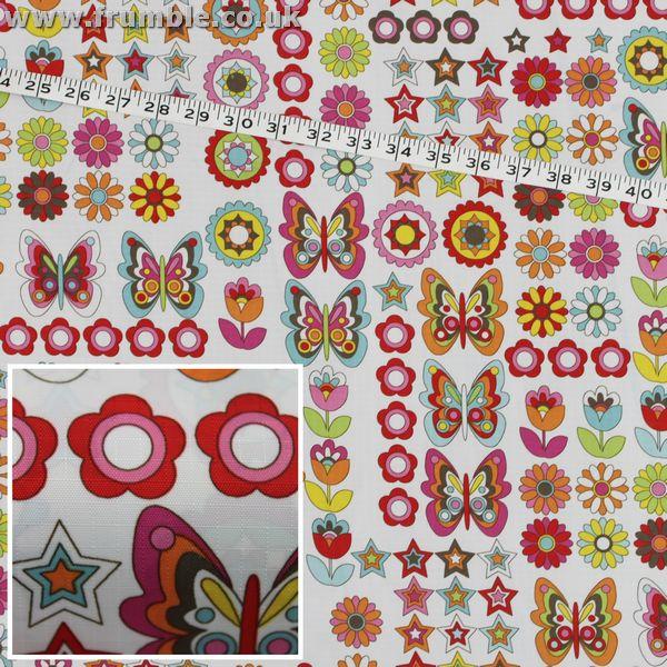 Happy Butterfly Flower Ripstop Fabric (Seconds) - Frumble Fabrics