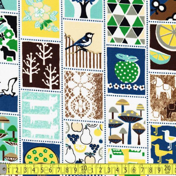 Tick Tack Tile Blue - Frumble Fabrics