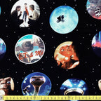 Quilting Cotton - E.T The Extra Terrestrial - Badges - Sewing and Dressmaking Fabric