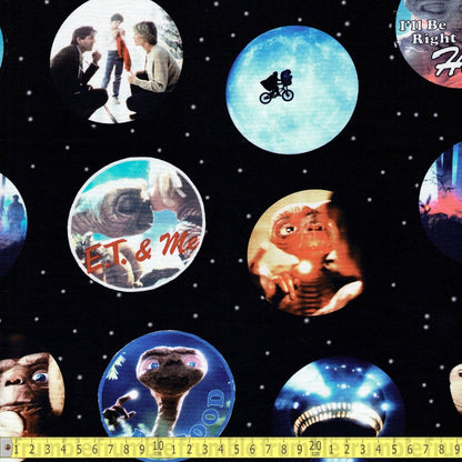 Quilting Cotton - E.T The Extra Terrestrial - Badges - Sewing and Dressmaking Fabric