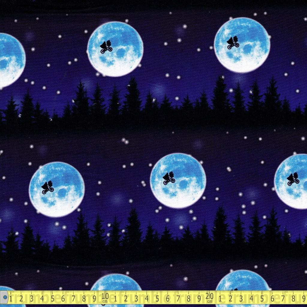 Quilting Cotton - E.T The Extra Terrestrial - Bike Over Trees - Sewing and Dressmaking Fabric