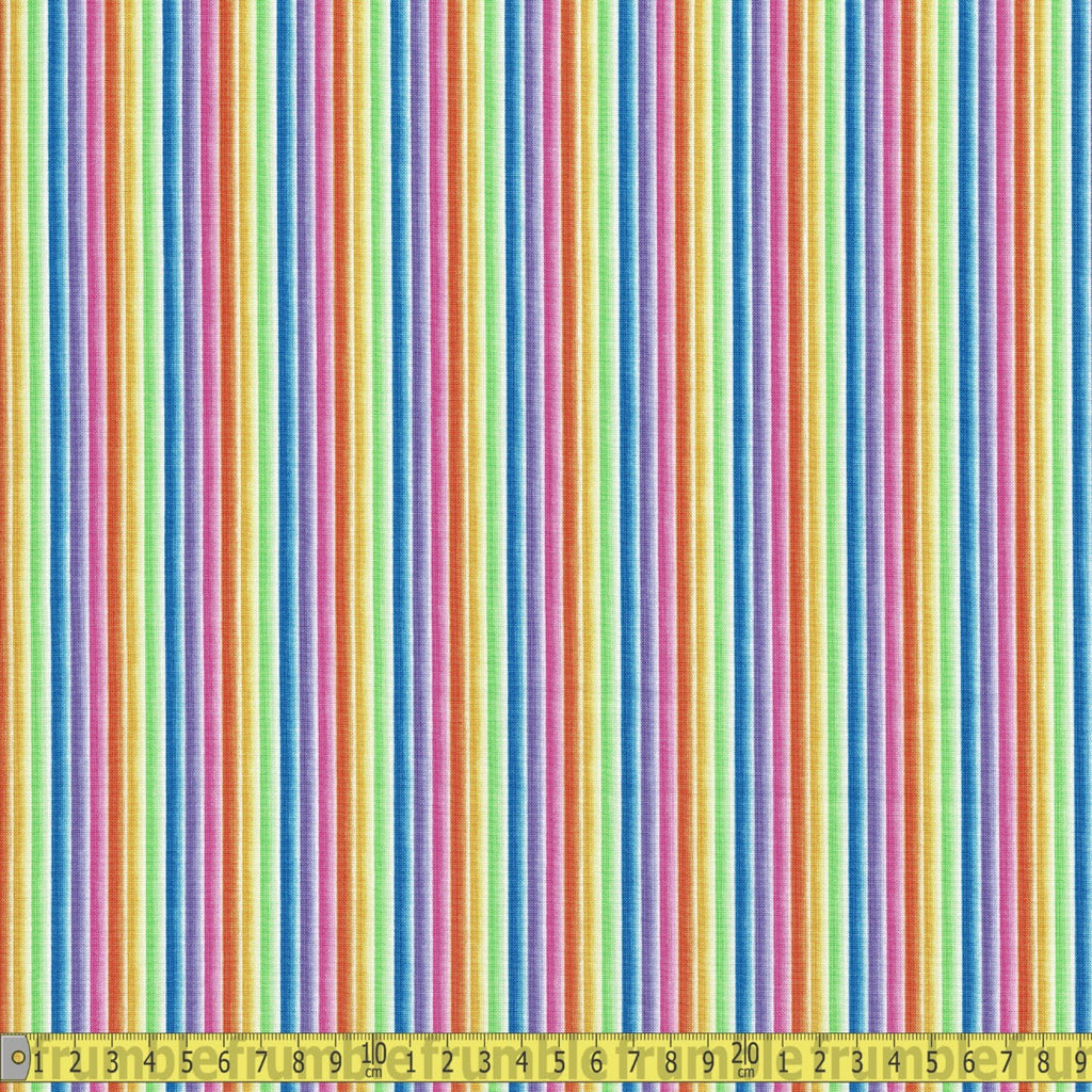 Rainbow Stripe (Rainbow) Quilting Fabric by Michael Miller - Sewing and Dressmaking Fabric