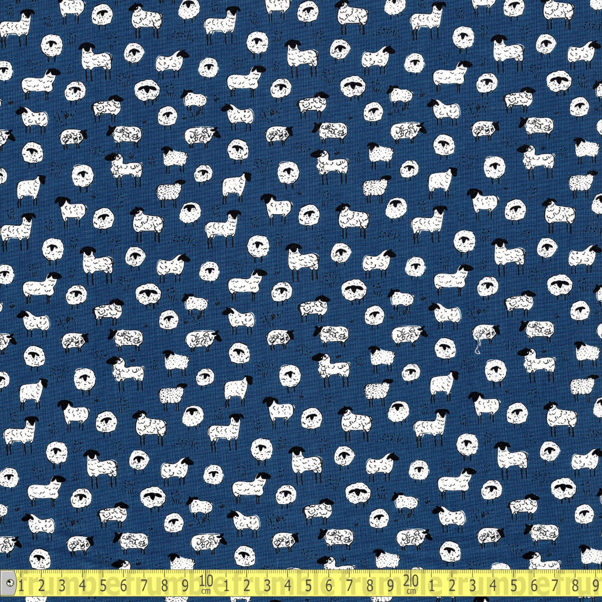 Riley Blake - Farm Living Sheep - Denim Blue - Sewing and Dressmaking Fabric