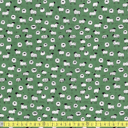 Riley Blake - Farm Living Sheep - Green - Sewing and Dressmaking Fabric