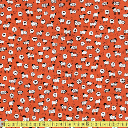 Riley Blake - Farm Living Sheep - Red - Sewing and Dressmaking Fabric