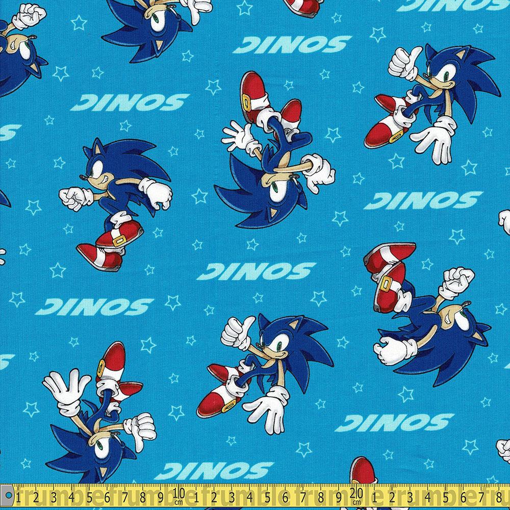 Sonic The Hedgehog Solo Stars Blue - Frumble Fabrics