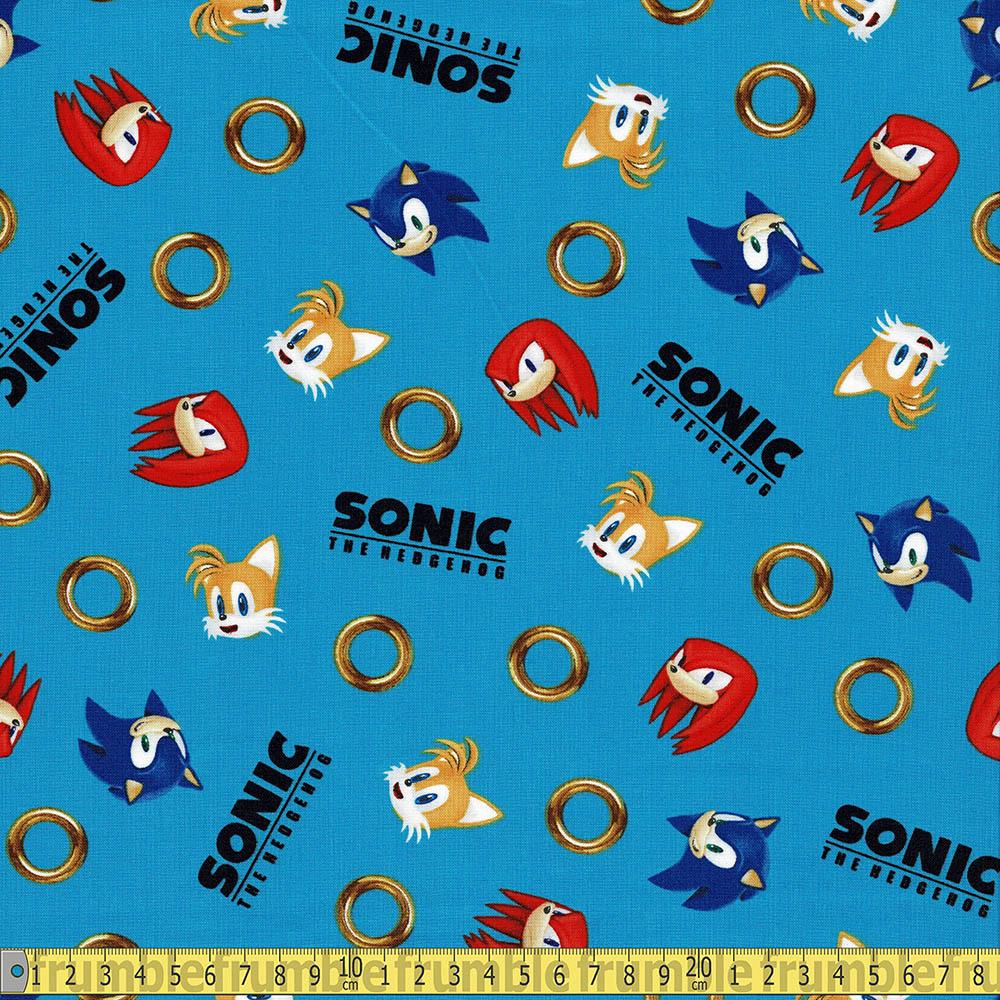 Sonic The Hedgehog Rings Blue - Frumble Fabrics