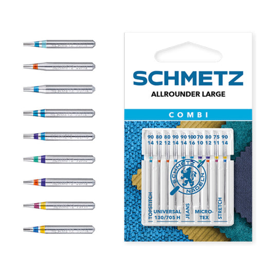 x10 Schmetz Needles Combi : Allrounder Large Mix