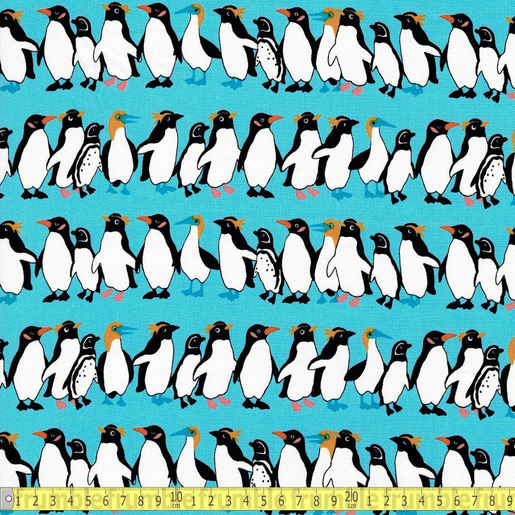 Sevenberry - Canvas Prints - Winter Penguins Blue - Sewing and Dressmaking Fabric
