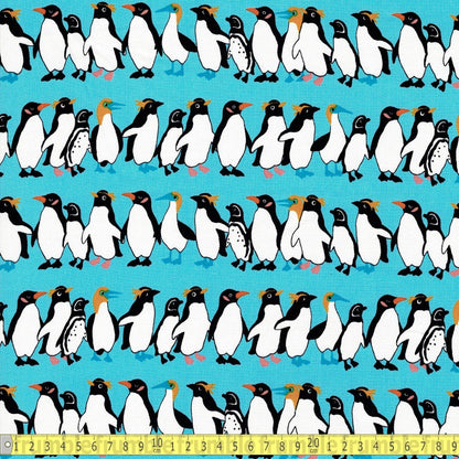 Sevenberry - Canvas Prints - Winter Penguins Blue - Sewing and Dressmaking Fabric