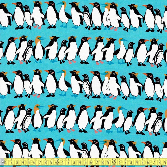 Sevenberry - Canvas Prints - Winter Penguins Blue - Sewing and Dressmaking Fabric